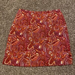 Vintage cotton Worthington bohemian paisley mini skirt size 14 fuchsia orange